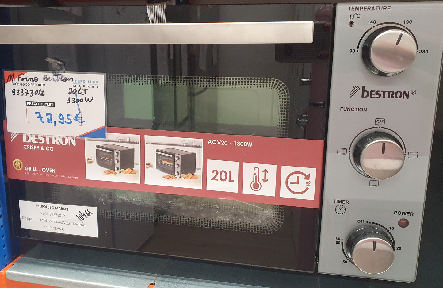 Mini Forno AOV20 /1300W/20L- Bestron