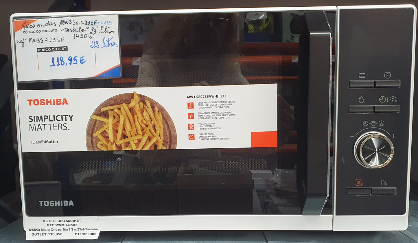 Micro-Ondas - Mw3 Sac23sf/23L/1450W - Toshiba