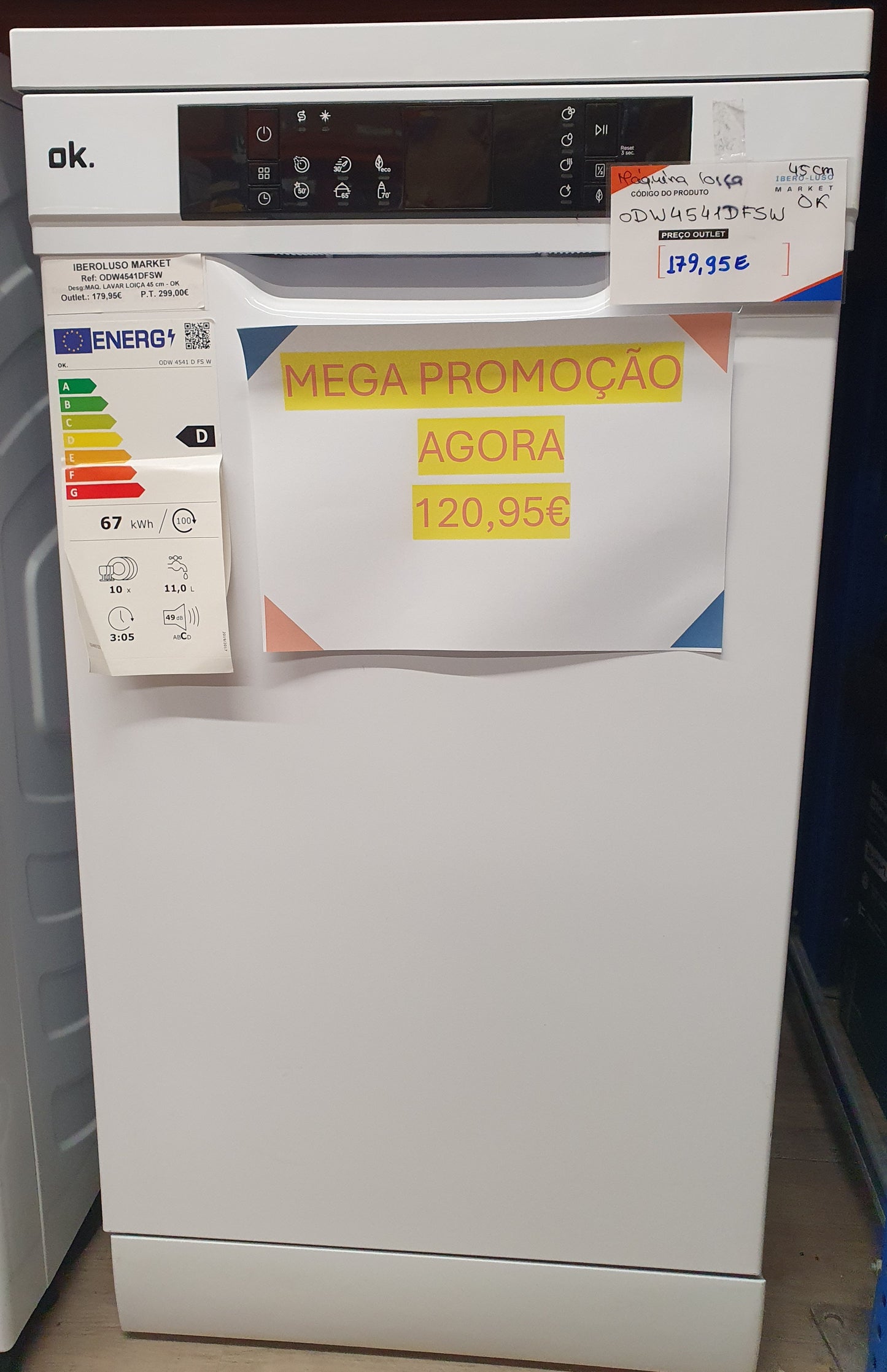 Máquina de Lavar Loiça 45 cm - ODW 4541 D FS W - OK