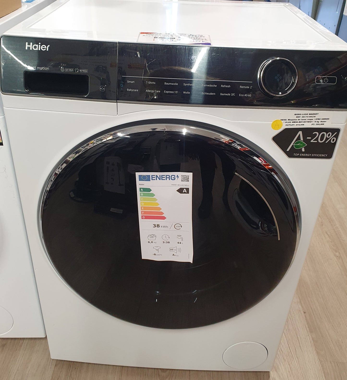 Máquina de Lavar Roupa  I-PRO SERIES 7 PLUS HW80-BD14979EU1  8 kg - Haier