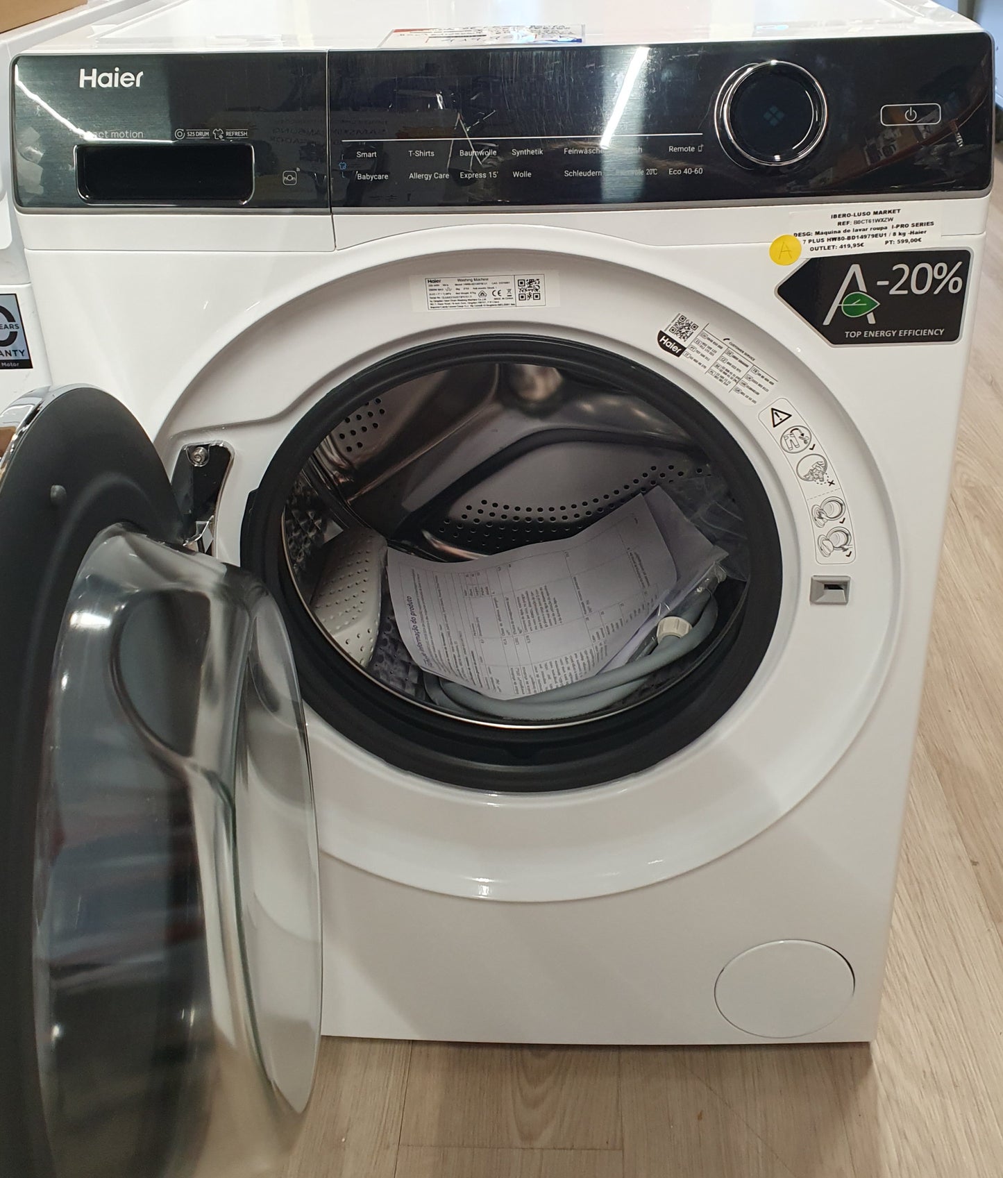 Máquina de Lavar Roupa  I-PRO SERIES 7 PLUS HW80-BD14979EU1  8 kg - Haier