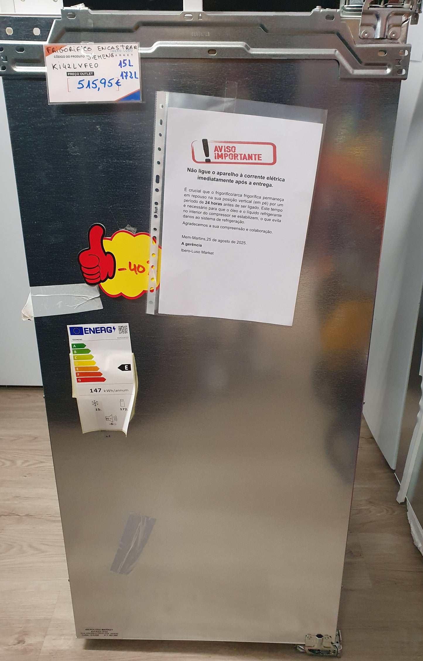 Frigorífico com Congelador Encastre - Siemens KI42LVFE0