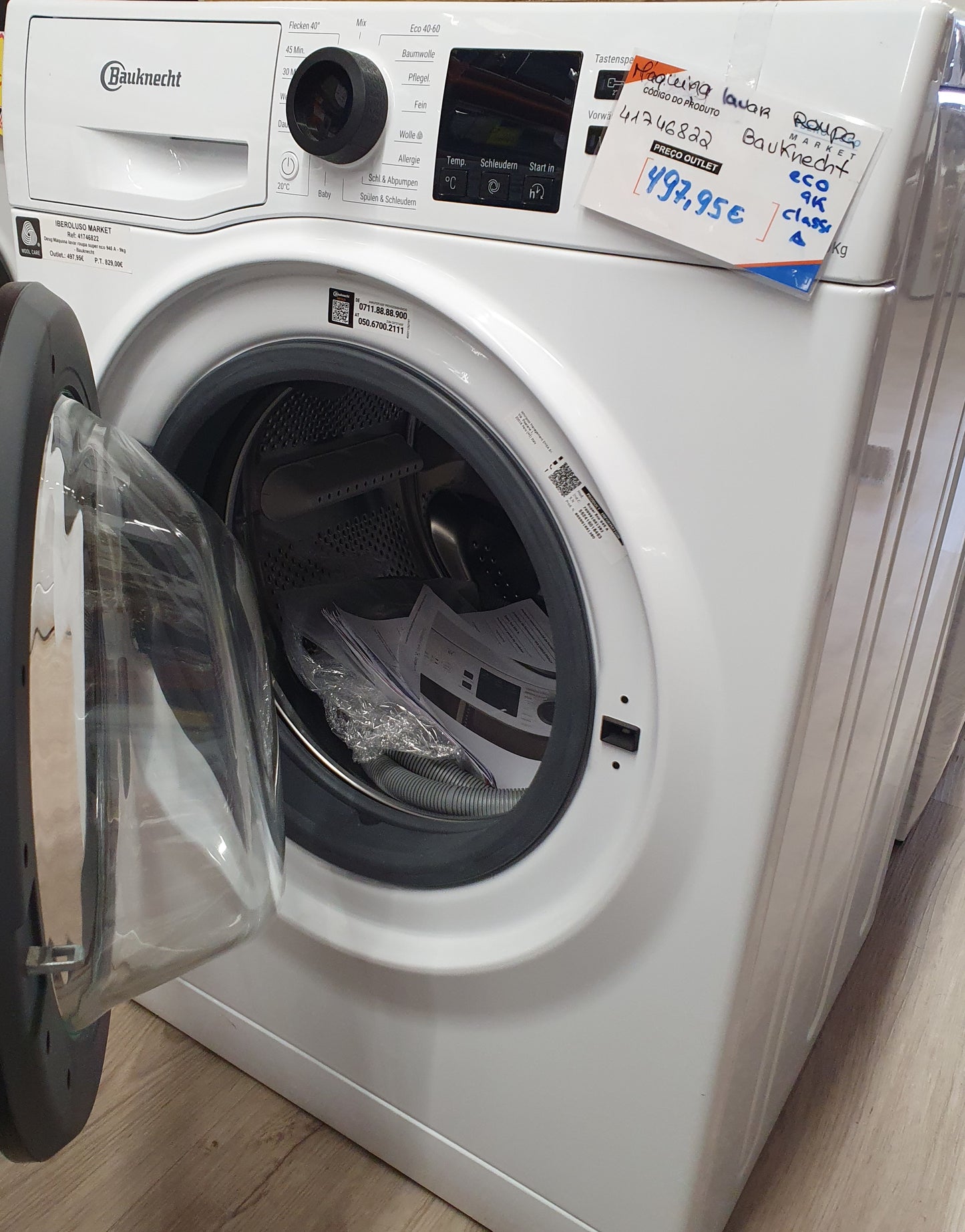 Máquina Lavar Roupa - Super Eco 945 A - 9kg - Bauknecht