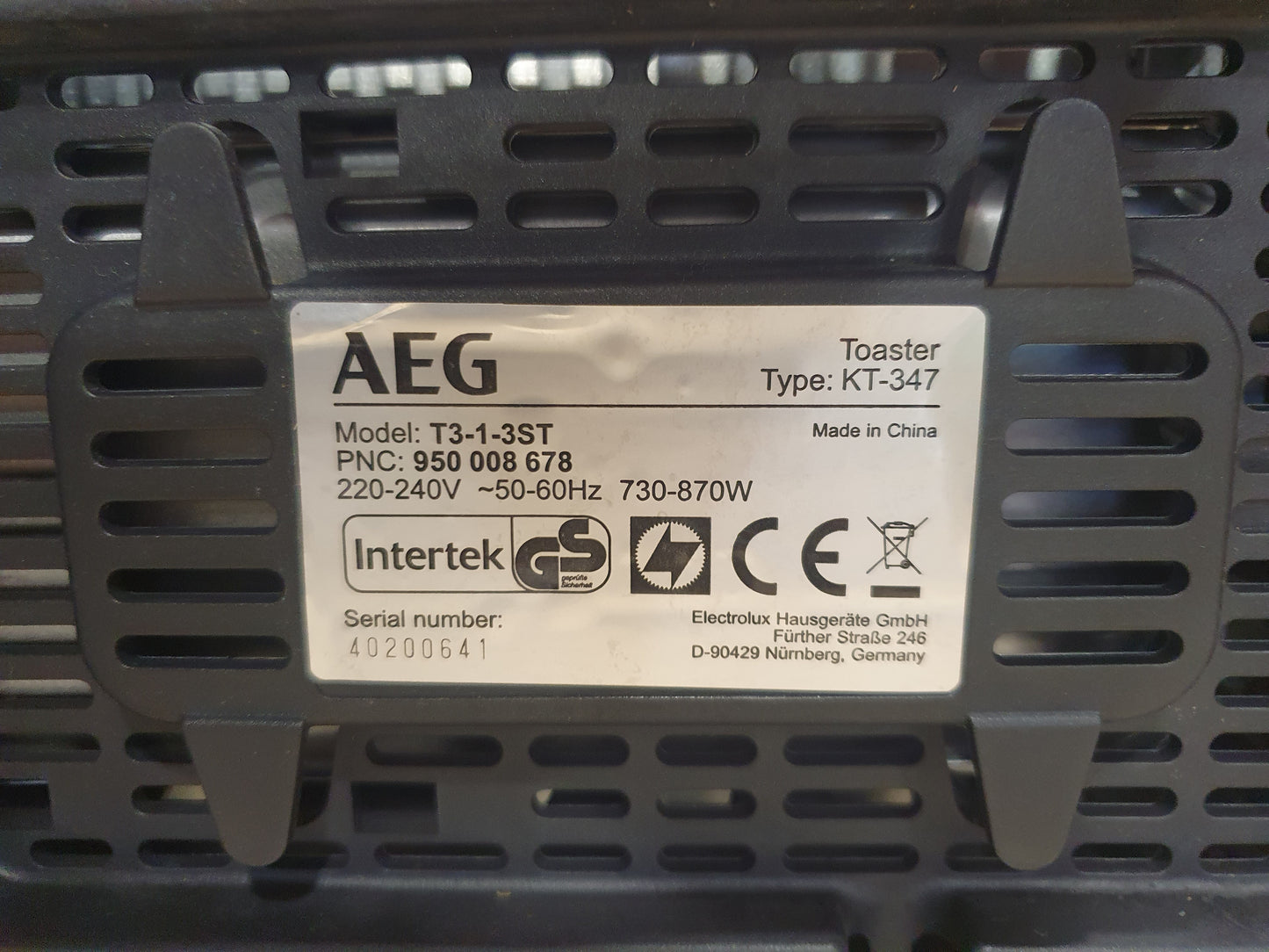 Torradeira  T3-1-3ST - AEG