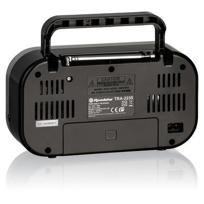 #Rádio  TRA-2235/BK| Funcionamento por pilhas (4x LR6) ou corrente|Preto - Roadstar