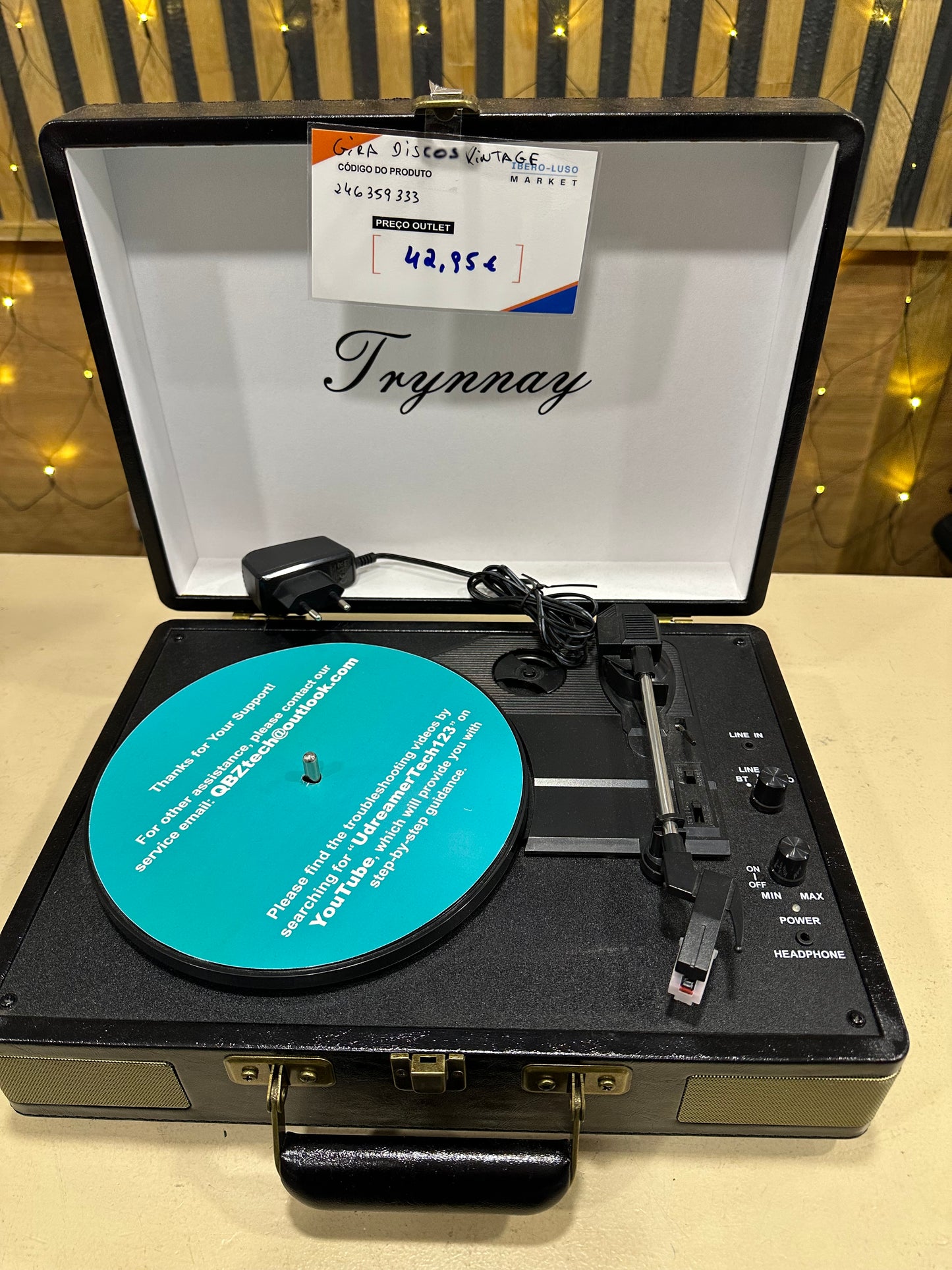 Gira-discos Vintage R610 Preto-Trinnay