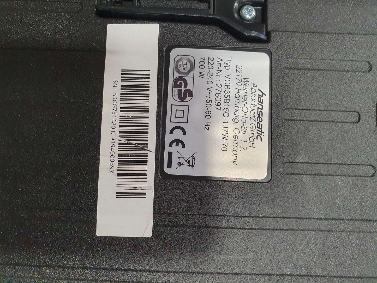 Aspirador VCB35B15C1J7W70 /700W/ROSA - Hanseatic