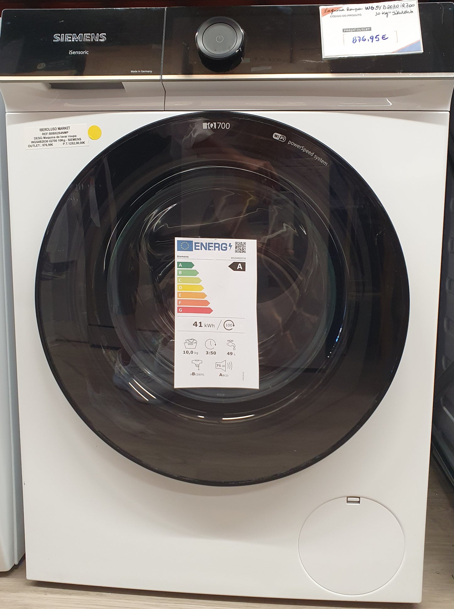 Máquina de Lavar Roupa WG54B2030 iQ700 10Kg - SIEMENS