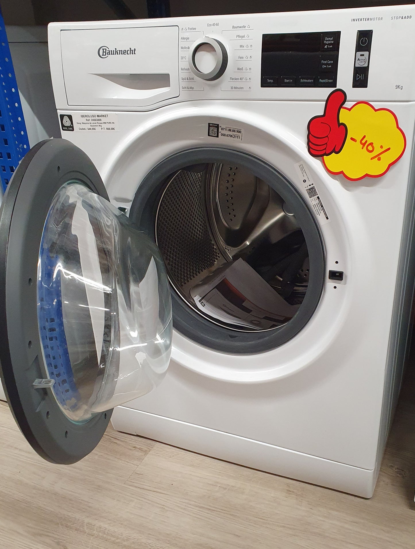 Máquina de Lavar Roupa WM PURE 9A  9kg - Bauknecht