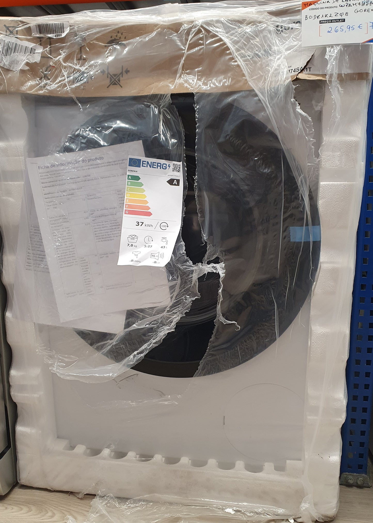 Máquina de Lavar Roupa WPAM74SA1T 7Kg - GORENJE