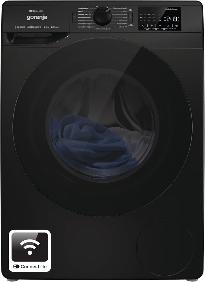 Máquina de Lavar Roupa WPNEI94A1DTSB 9Kg PRETA - GORENJE