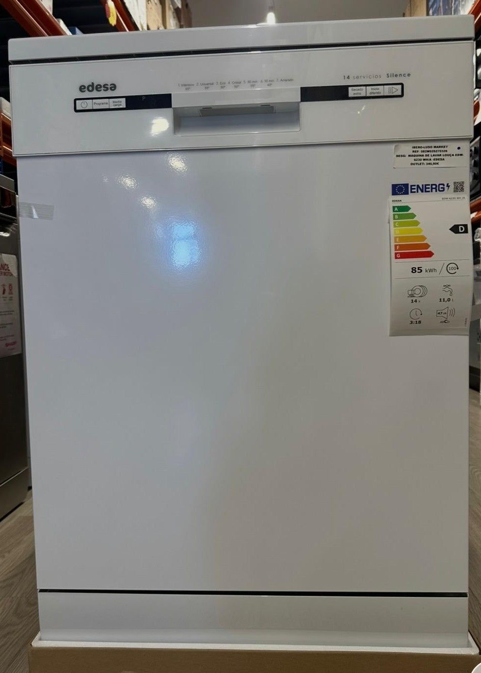 #Máquina de lavar louça EDW-6230 WH/A | Branco | Classe D - EDESA