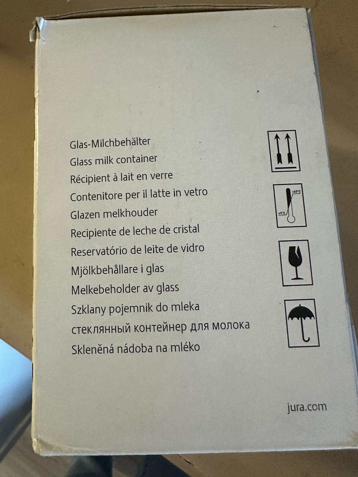 Recipiente de vidro para leite compatível com as máquinas de café expresso - Jura