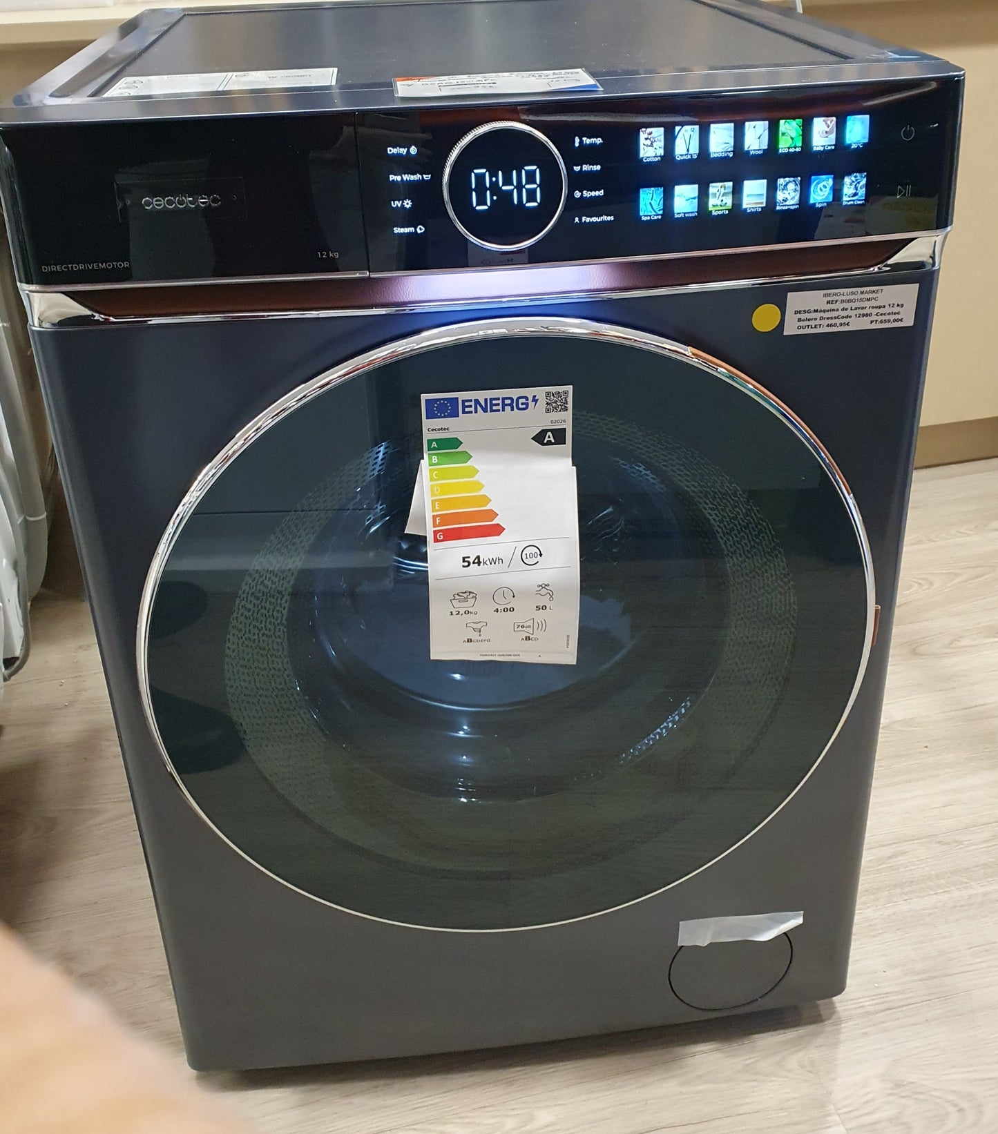 Máquina de Lavar Roupa Bolero DressCode 12980/12 kg - Cecotec