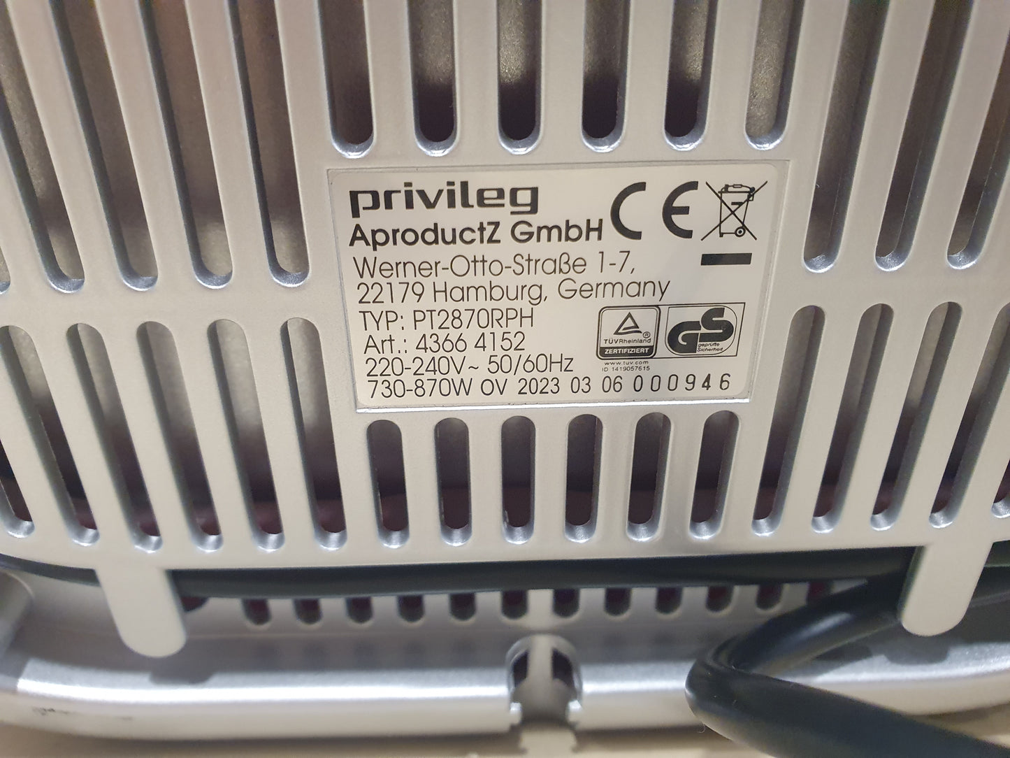 Torradeira  PT2870RPH vermelha 870W  - Privileg